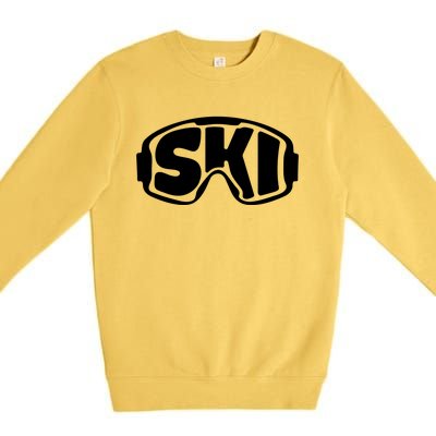 Ski Goggles Skiing Lover Cute Gift Premium Crewneck Sweatshirt