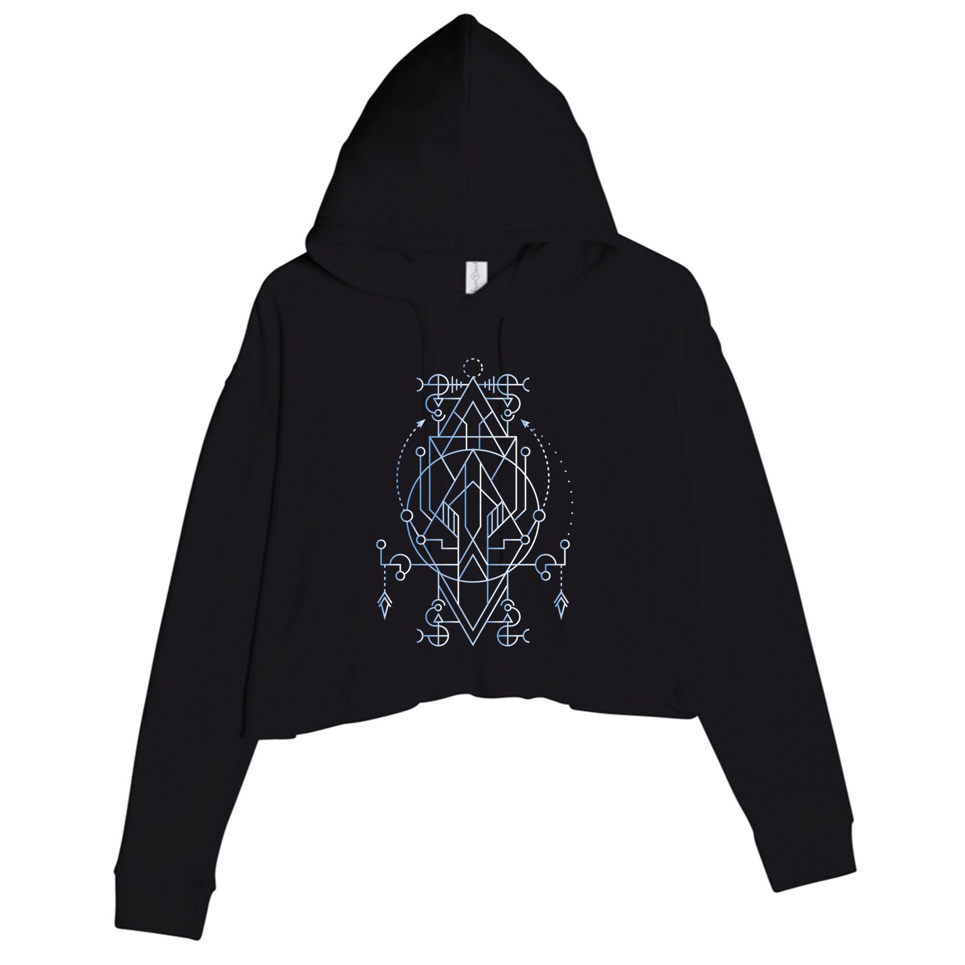 Sacred Geometry Spiritual Yoga Magic Yantra Gift Crop Fleece Hoodie