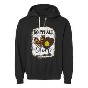 Softball Girl Garment-Dyed Fleece Hoodie