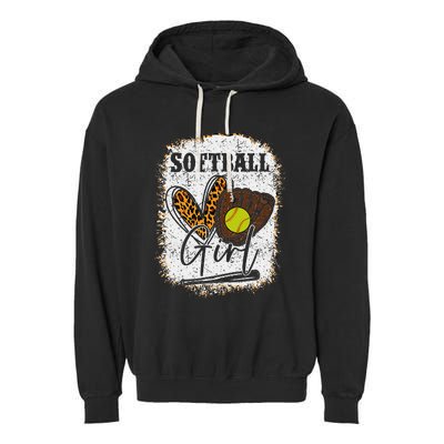 Softball Girl Garment-Dyed Fleece Hoodie