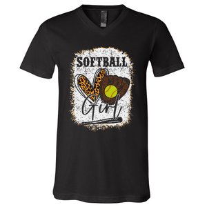 Softball Girl V-Neck T-Shirt