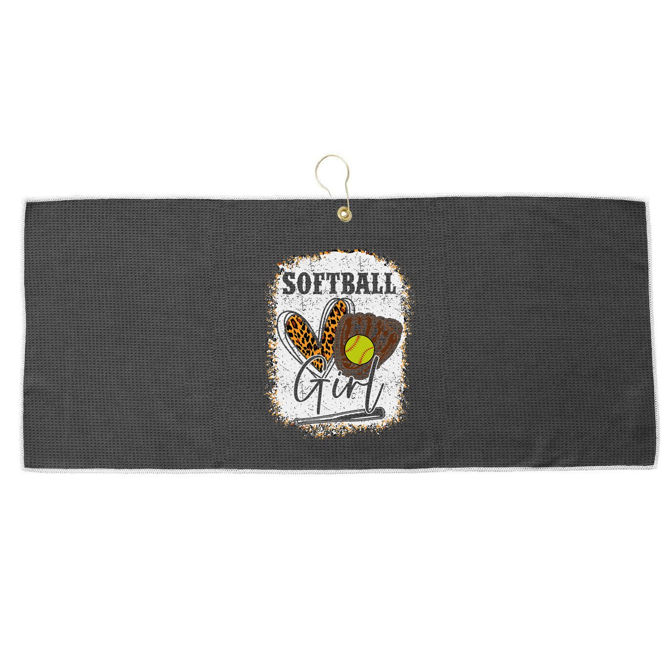 Softball Girl Large Microfiber Waffle Golf Towel