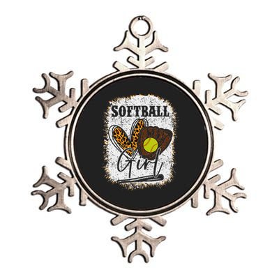 Softball Girl Metallic Star Ornament