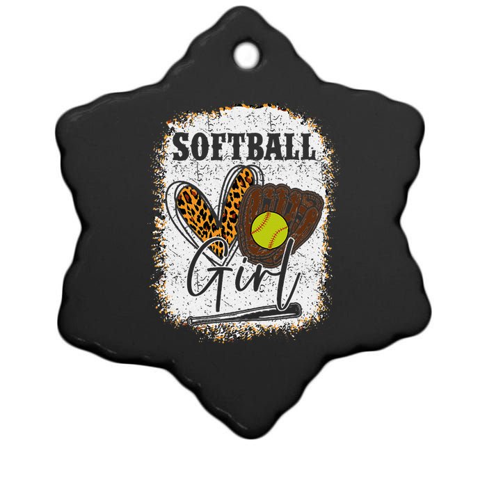 Softball Girl Ceramic Star Ornament