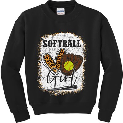 Softball Girl Kids Sweatshirt