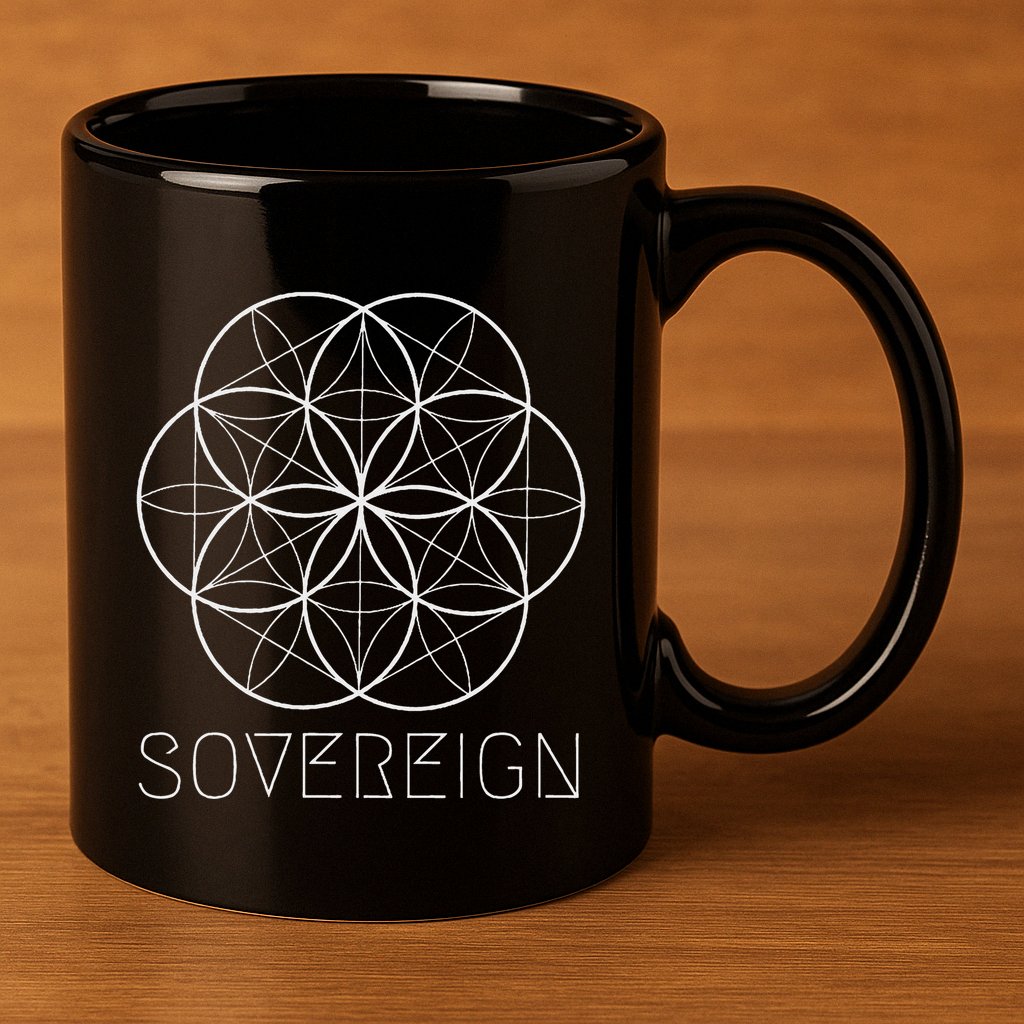 Sacred Geometry Sovereign Seed Flower Of Life 11oz C Handle Ceramic Mug
