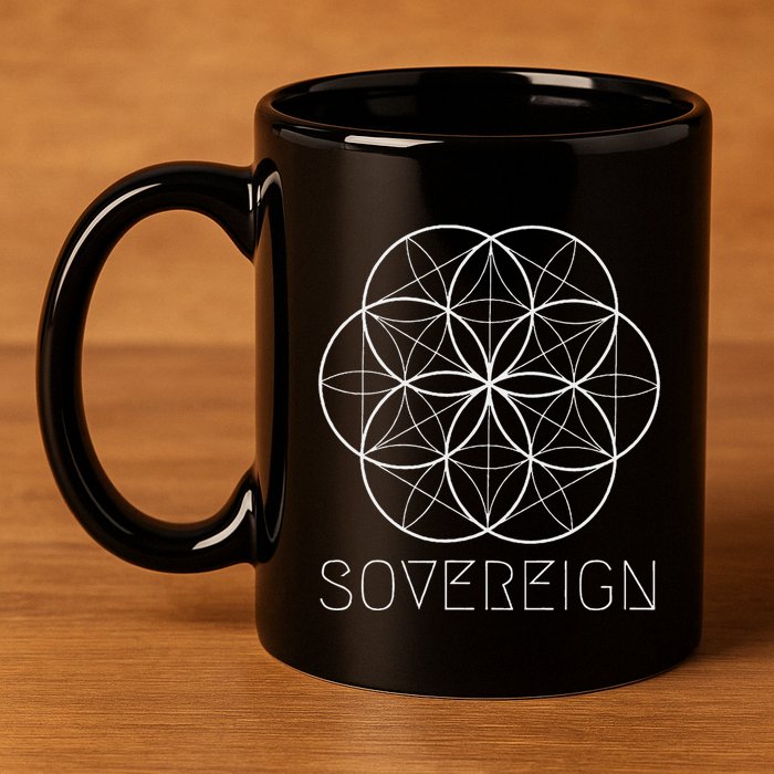 Sacred Geometry Sovereign Seed Flower Of Life 11oz C Handle Ceramic Mug