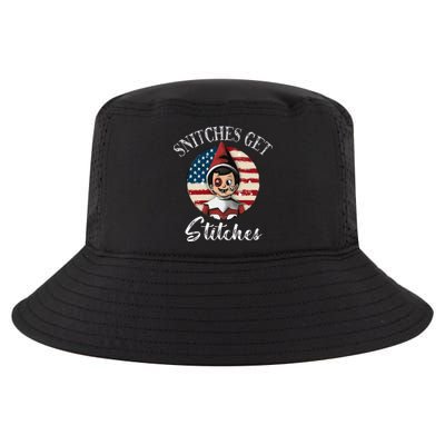 Snitches Get Stitches Funny US Flag Christmas Cool Comfort Performance Bucket Hat