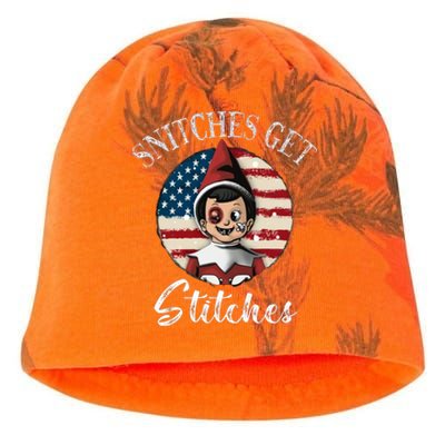 Snitches Get Stitches Funny US Flag Christmas Kati - Camo Knit Beanie