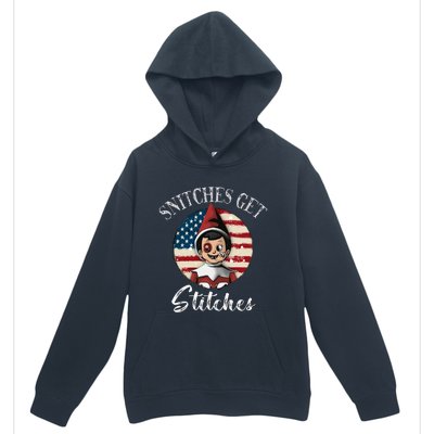 Snitches Get Stitches Funny US Flag Christmas Urban Pullover Hoodie