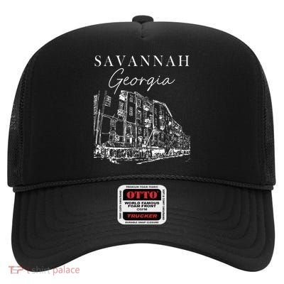 Savannah Georgia State Savannah Traveling Lover Georgia High Crown Mesh Back Trucker Hat