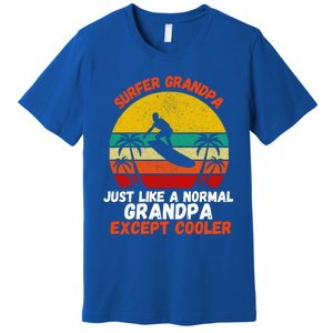 Surfer Grandpa Surf Grandfather Surfing Fathers Day Surfers Meaningful Gift Premium T-Shirt