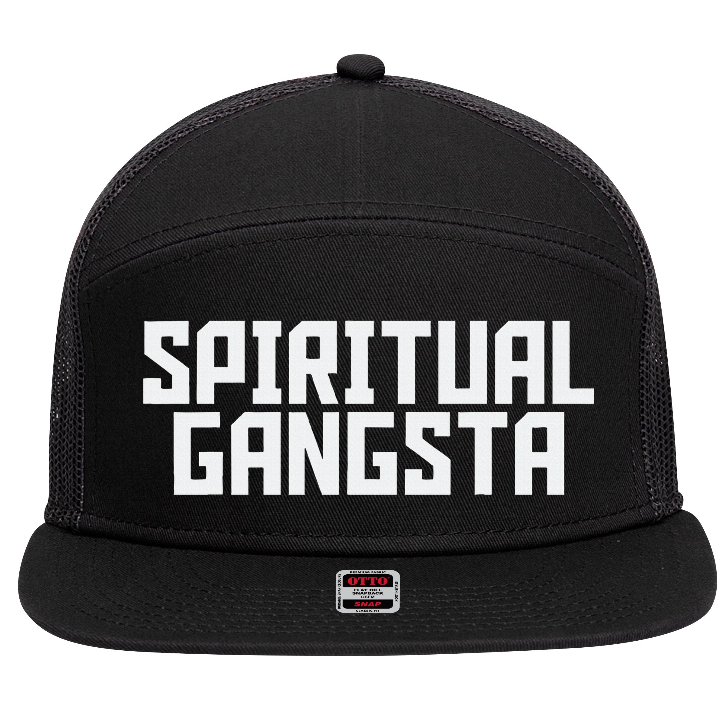 Spiritual Gangsta Spiritual Meditation Yoga Lover 7 Panel Mesh Trucker Snapback Hat