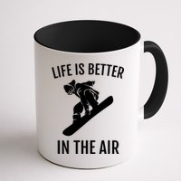 Snowboard Graphic Snowboarding Life Is Better In The Air Gift Mug
