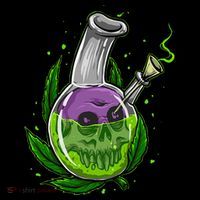 Stoner Gift Smoking Weed Leaf & Skull Marijuana Premium T-Shirt
