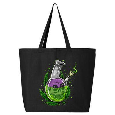 Stoner Gift Smoking Weed Leaf & Skull Marijuana 25L Jumbo Tote