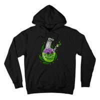 Stoner Gift Smoking Weed Leaf & Skull Marijuana Tall Hoodie