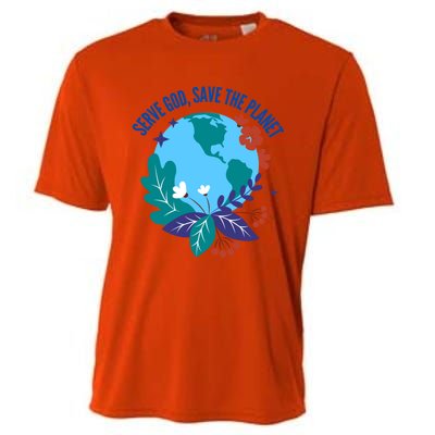 Serve God Save The Planet Gift Cooling Performance Crew T-Shirt