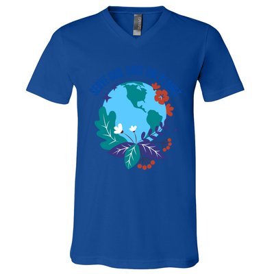 Serve God Save The Planet Gift V-Neck T-Shirt