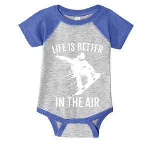 Snowboarder Gift Snowboarding Life Is Better In The Air Great Gift Infant Baby Jersey Bodysuit