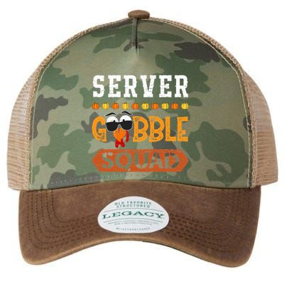 Server Gobble Squad Turkey Thanksgiving Waiter Legacy Tie Dye Trucker Hat