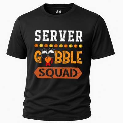 Server Gobble Squad Turkey Thanksgiving Waiter Performance Shirt