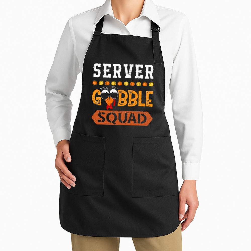 Server Gobble Squad Turkey Thanksgiving Waiter Apron
