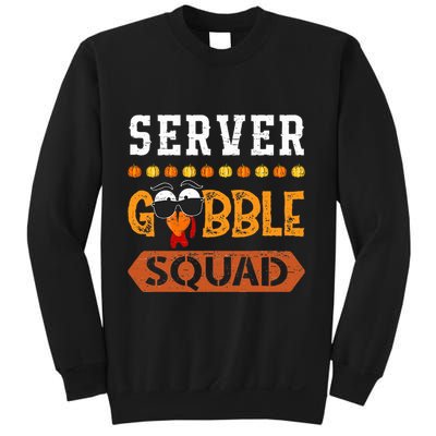 Server Gobble Squad Turkey Thanksgiving Waiter Sweatshirt