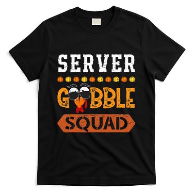 Server Gobble Squad Turkey Thanksgiving Waiter T-Shirt