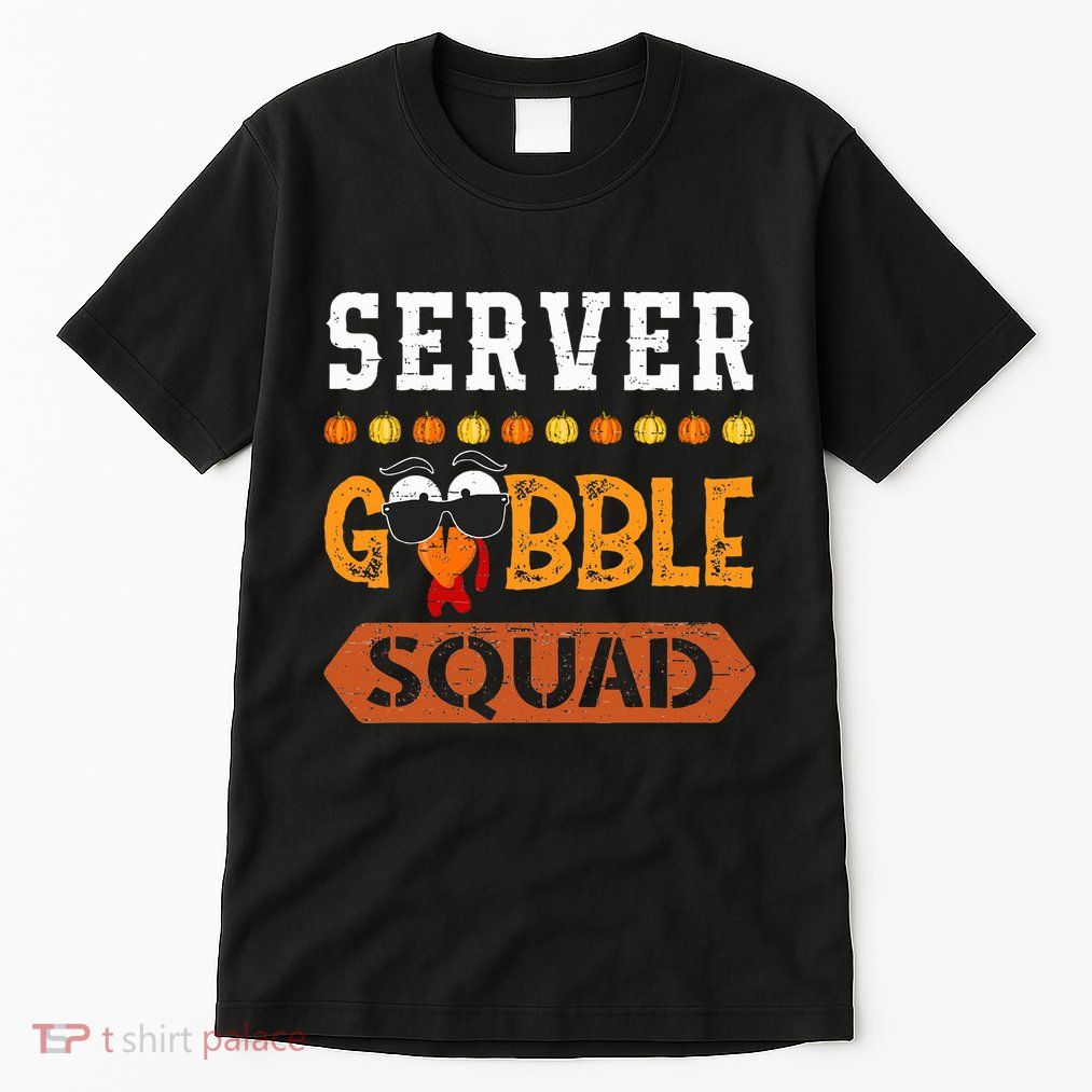 Server Gobble Squad Turkey Thanksgiving Waiter Tall T-Shirt