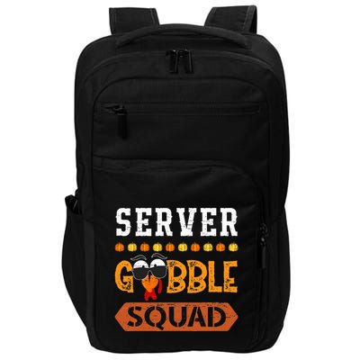 Server Gobble Squad Turkey Thanksgiving Waiter Impact Tech Backpack