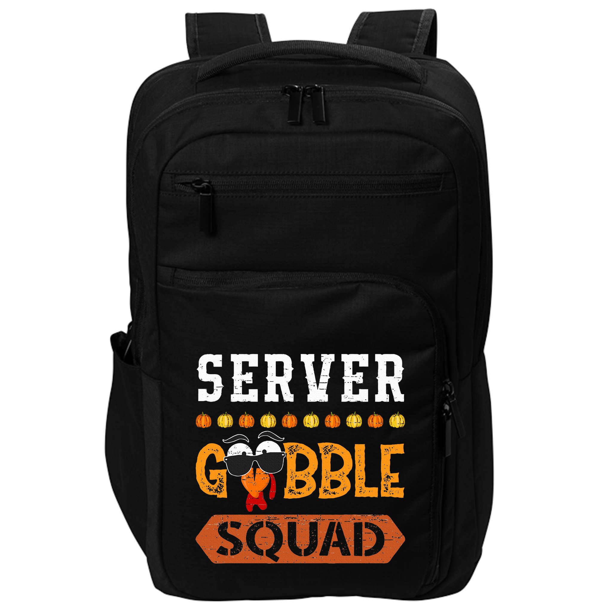 Server Gobble Squad Turkey Thanksgiving Waiter Impact Tech Backpack