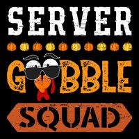 Server Gobble Squad Turkey Thanksgiving Waiter Impact Tech Backpack