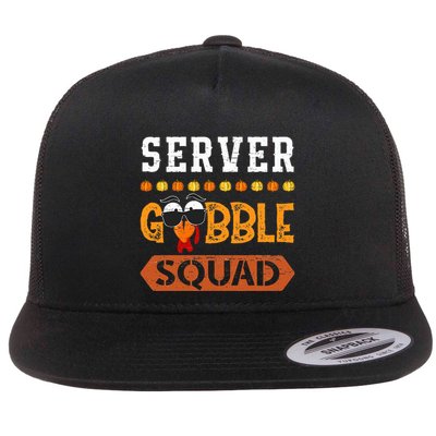 Server Gobble Squad Turkey Thanksgiving Waiter Flatbill Hat