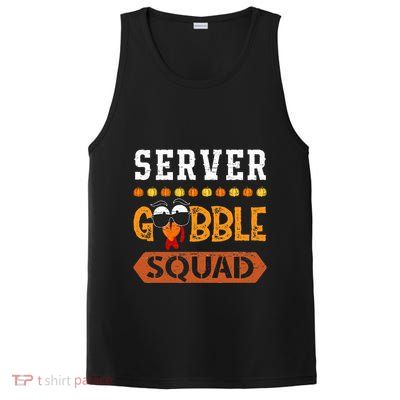 Server Gobble Squad Turkey Thanksgiving Waiter PosiCharge Competitor Tank