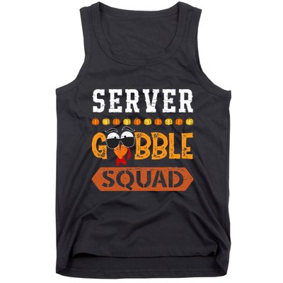 Server Gobble Squad Turkey Thanksgiving Waiter Tank Top