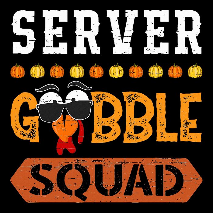 Server Gobble Squad Turkey Thanksgiving Waiter Zip Tote Bag