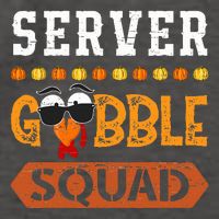 Server Gobble Squad Turkey Thanksgiving Waiter Vector Backpack
