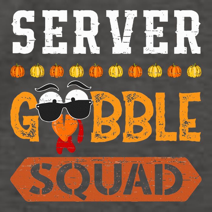 Server Gobble Squad Turkey Thanksgiving Waiter Vector Backpack