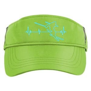 Ski Gift Skiing Heartbeat Tee Skier Gift Skiing Lover Gift Adult Drive Performance Visor