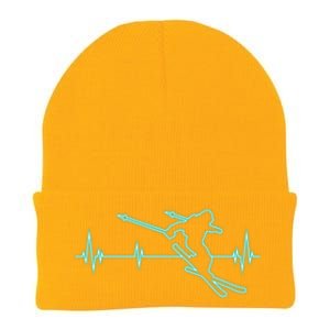 Ski Gift Skiing Heartbeat Tee Skier Gift Skiing Lover Gift Knit Cap Winter Beanie