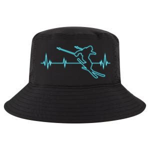 Ski Gift Skiing Heartbeat Tee Skier Gift Skiing Lover Gift Cool Comfort Performance Bucket Hat