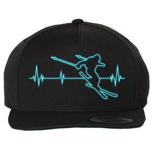 Ski Gift Skiing Heartbeat Tee Skier Gift Skiing Lover Gift Wool Snapback Cap