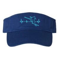 Ski Gift Skiing Heartbeat Tee Skier Gift Skiing Lover Gift Valucap Bio-Washed Visor