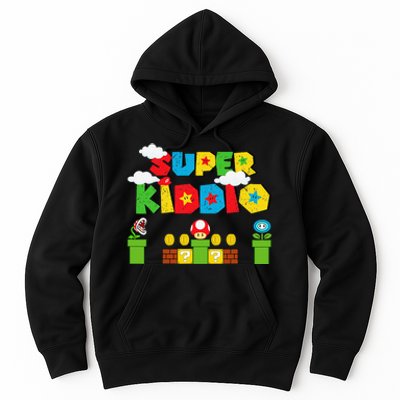 Super Gamer Super Kiddio Funny Retro Vintage Hoodie