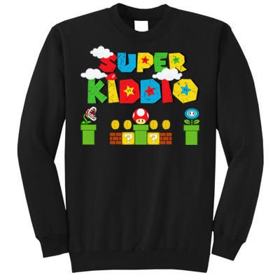 Super Gamer Super Kiddio Funny Retro Vintage Tall Sweatshirt