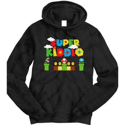 Super Gamer Super Kiddio Funny Retro Vintage Tie Dye Hoodie