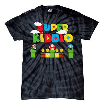 Super Gamer Super Kiddio Funny Retro Vintage Tie-Dye T-Shirt