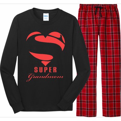 Super Grandmom Superhero Gift Mother Father Day Long Sleeve Pajama Set