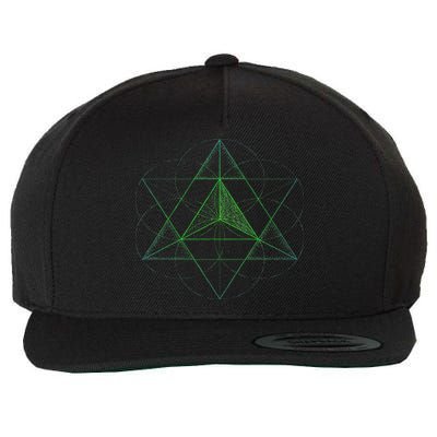 Sacred Geometry Star Tetrahedron Merkaba Wool Snapback Cap